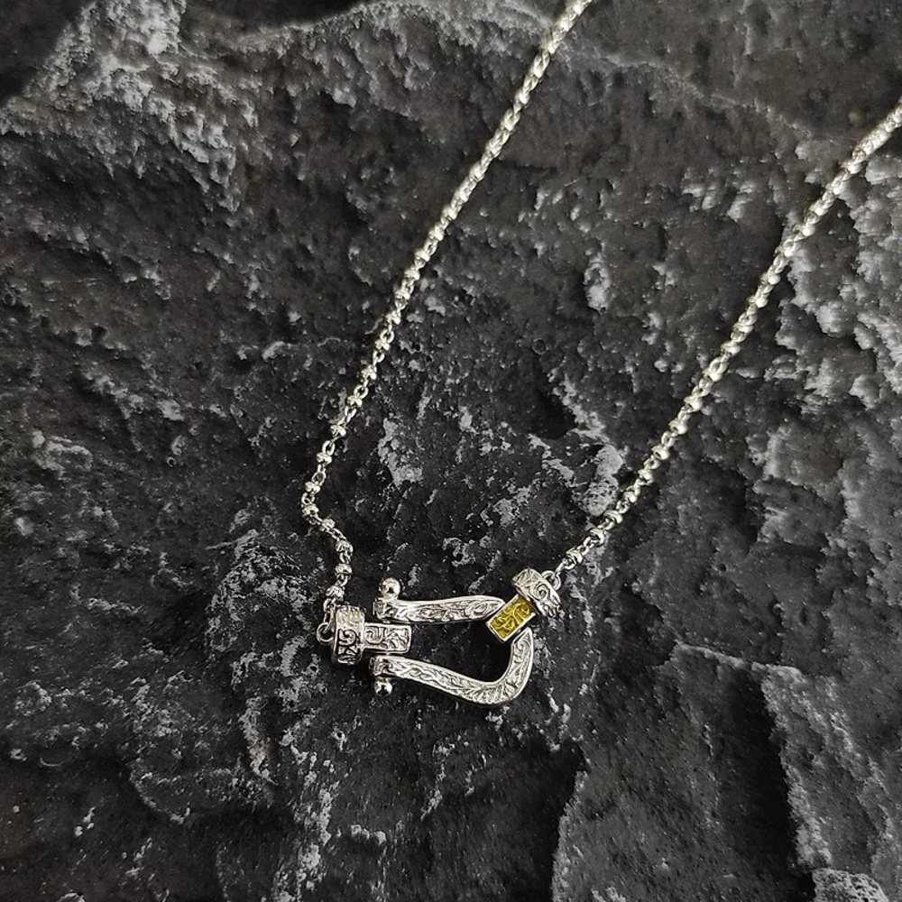 Elegant Silver and Gold Necklace U Shape